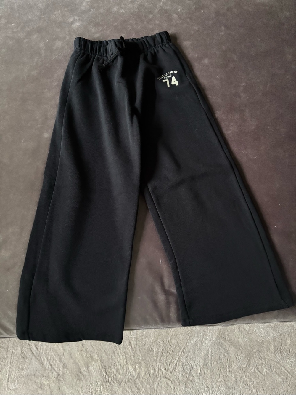 Zara Navy Blue Wide-Leg Sweatpants with '74' Detail